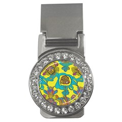 Mid Century Retro Floral 1970s 1960s Pattern 60 Money Clips (cz)  by violetheavensky