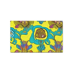 Mid Century Retro Floral 1970s 1960s Pattern 60 Sticker Rectangular (10 Pack) by violetheavensky