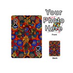 Mid Century Retro Floral 1970s 1960s Pattern 69 Playing Cards 54 Designs (Mini) Front - ClubQ