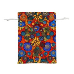 Mid Century Retro Floral 1970s 1960s Pattern 69 Lightweight Drawstring Pouch (s) by violetheavensky