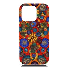 Mid Century Retro Floral 1970s 1960s Pattern 69 Iphone 16 Pro Max Black Uv Print Pc Hardshell Case by violetheavensky