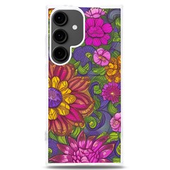 Mid Century Retro Floral 1970s 1960s Pattern 55 Samsung Galaxy S24 Plus 6 7 Inch Tpu Uv Case by violetheavensky