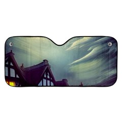 Village Moon Cloudy Historical Tudor Architecture Houses Town Night Windows City Car Windshield Sunshade by Posterlux