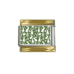 Easter Bunny Pattern Gold Trim Italian Charm (9mm) by Valentinaart