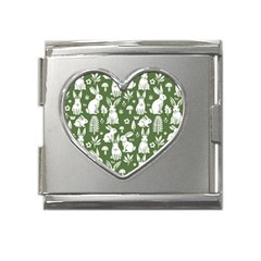 Easter Bunny Pattern Mega Link Heart Italian Charm (18mm) by Valentinaart