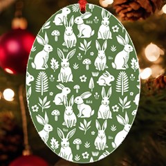 Easter Bunny Pattern Uv Print Acrylic Ornament Oval by Valentinaart