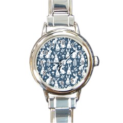Easter Bunny Pattern Round Italian Charm Watch by Valentinaart