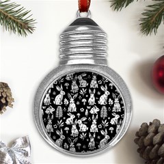 Easter Bunny Pattern Metal Light Bulb Shape Ornament by Valentinaart