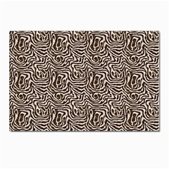 Brown Beige Snake Pattern Postcard 7  X 5  (pkg Of 10) by DinkovaArt