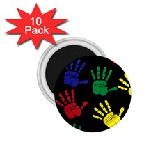 Handprints Hand Print Colourful 1 75  Magnets (10 Pack)  by Anend