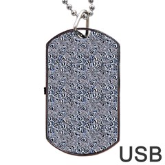 Blue Black Snake Pattern Dog Tag Usb Flash (two Sides) by DinkovaArt