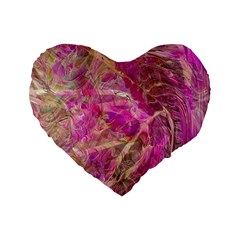 Pink Blend Standard 16  Premium Heart Shape Cushions by kaleidomarblingart