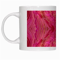 Pink Pour  White Mug by kaleidomarblingart