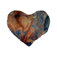 Blue Flow Standard 16  Premium Heart Shape Cushions by kaleidomarblingart